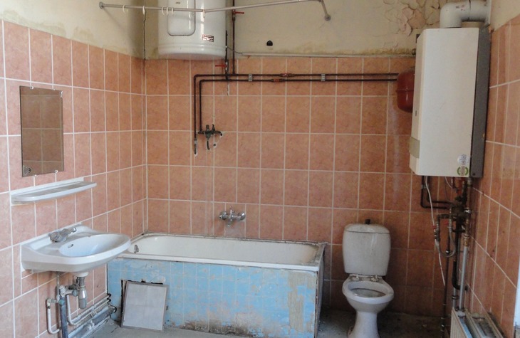 Badkamer in originele staat